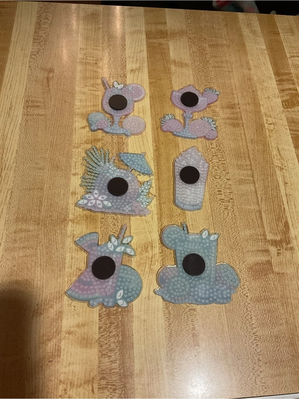 🍹Set of six handmade diamond art, tropical drink magnets🍹- Sealed